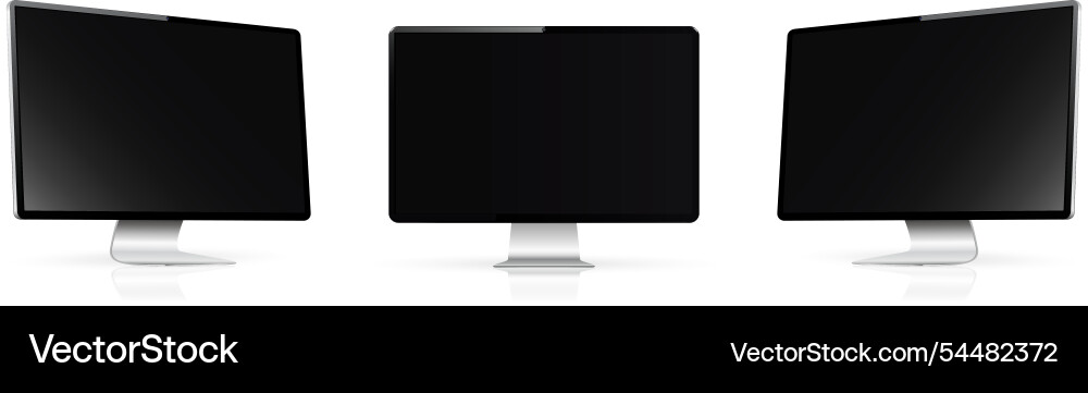 Computer screen mockup display on three Computer screen mockup display on three vector image
