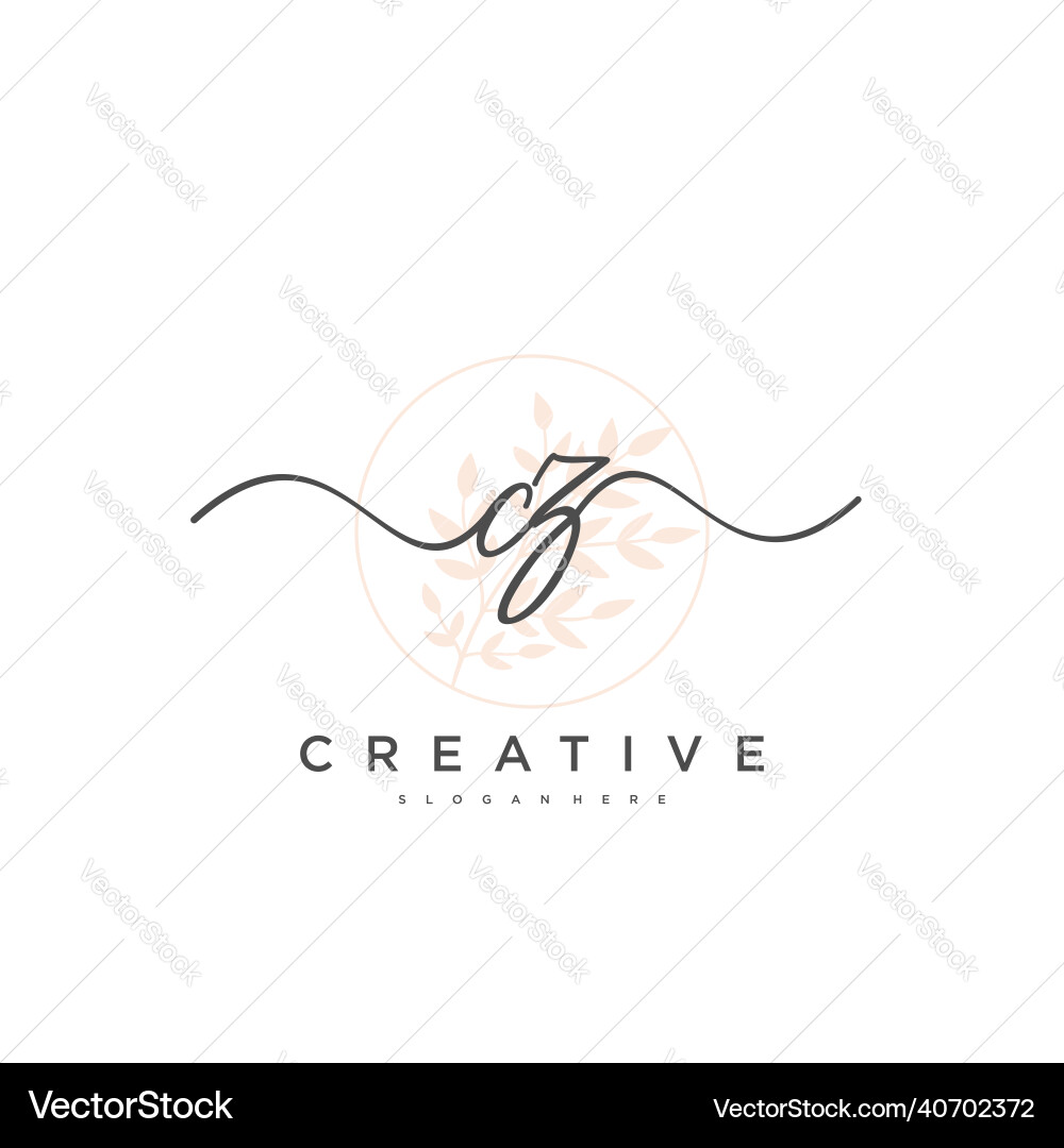 CZ Initial Logo - Minimalist Script vector image