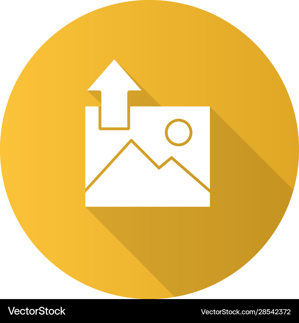 Digital image uploading flat design long shadow Digital image uploading flat design long shadow vector image