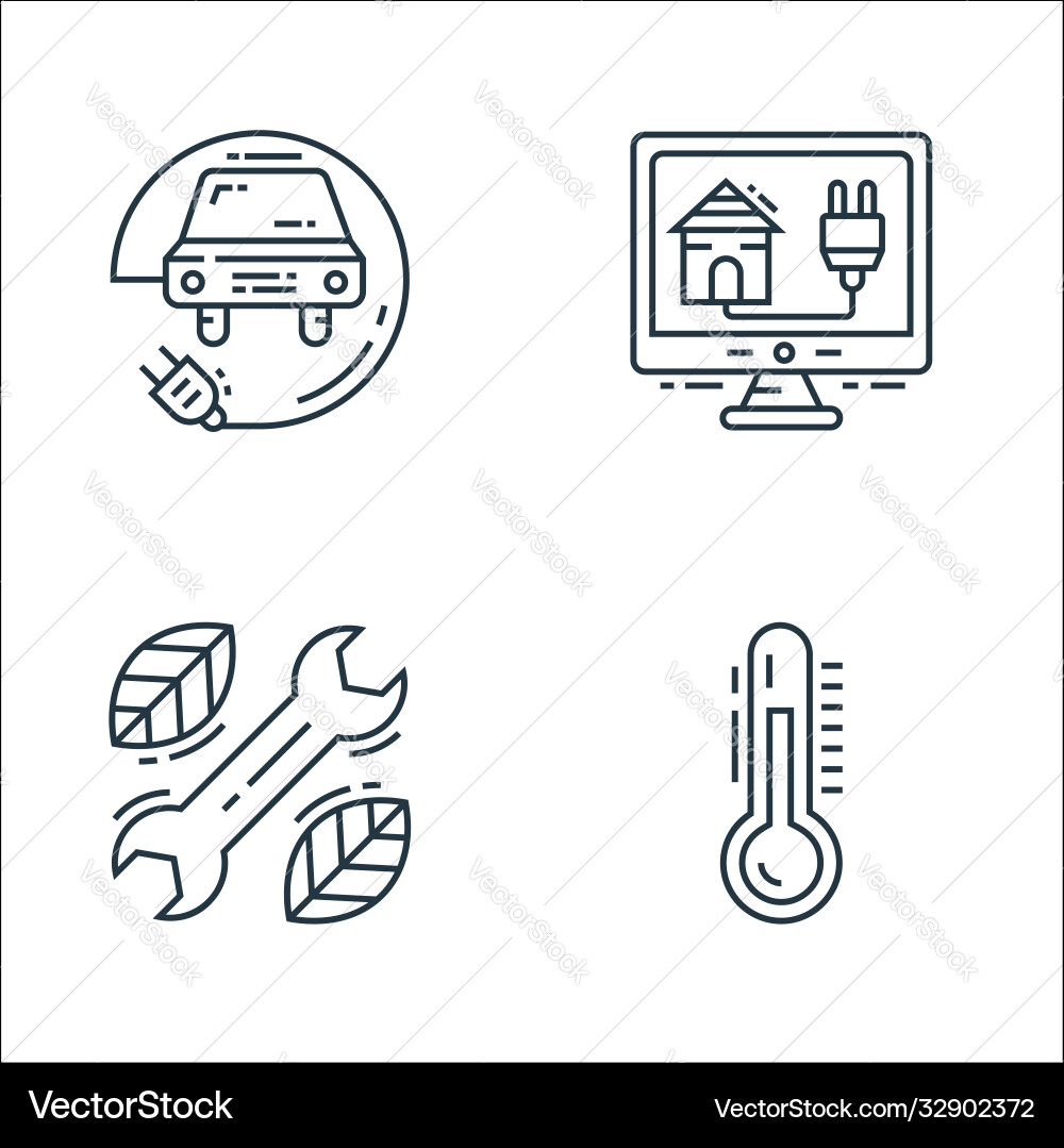 Environment and eco line icons linear set quality Environment and eco line icons linear set quality vector image