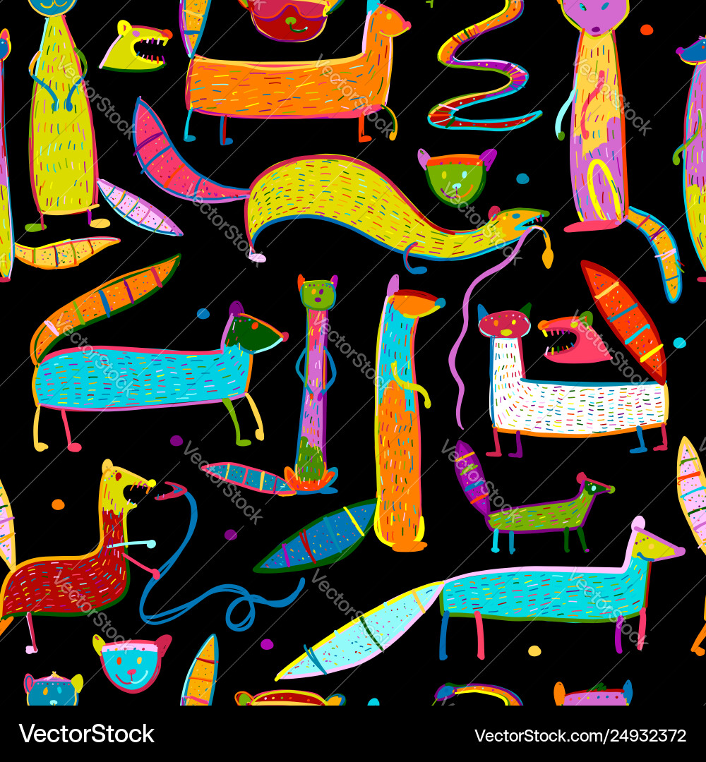 Funny mongooses seamless pattern for your design Funny mongooses seamless pattern for your design vector image
