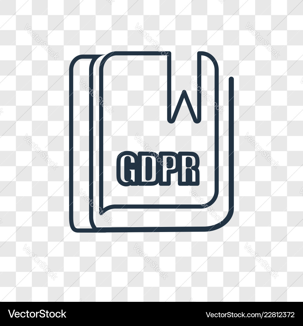 Gdpr concept linear icon isolated on transparent Gdpr concept linear icon isolated on transparent Vector Image