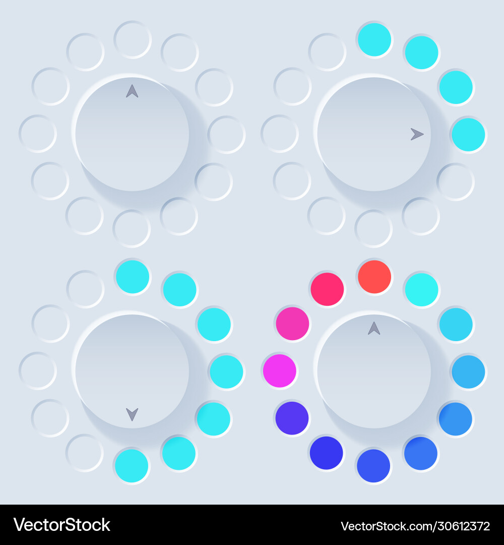 Newmorphic ui circle light set Newmorphic ui circle light set vector image
