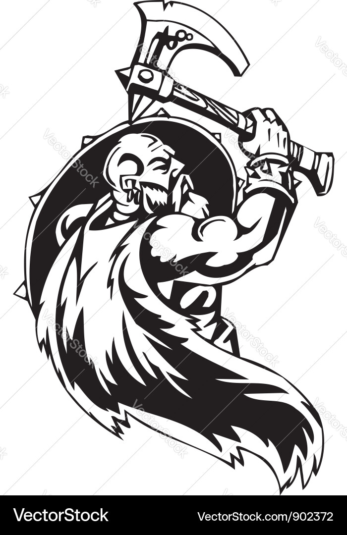 Nordic Warrior - Viking Helmet vector image