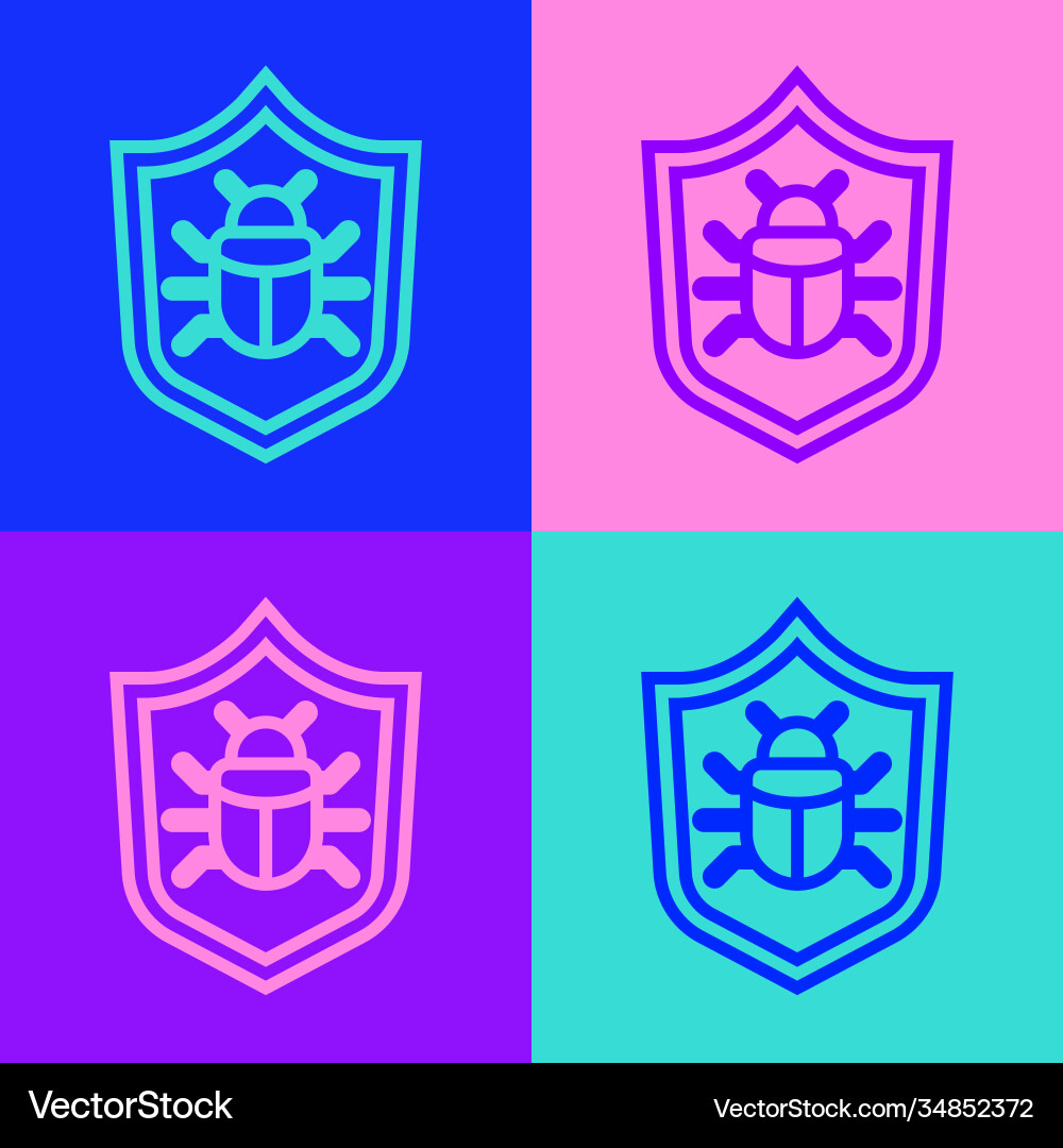 Pop art line system bug concept icon isolated vector image