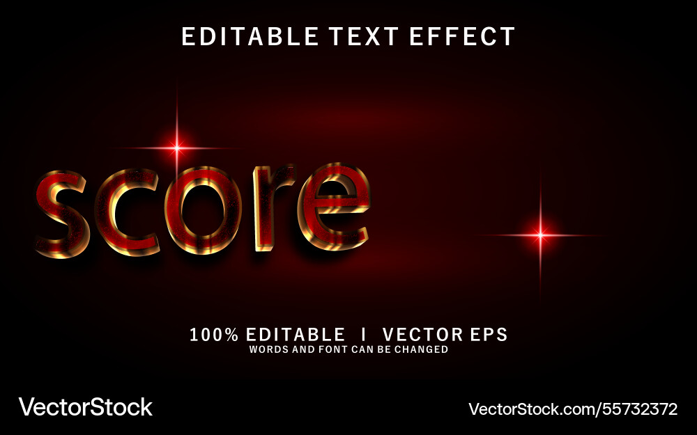 Score 3d text effect with modern style design Score 3d text effect with modern style design vector image