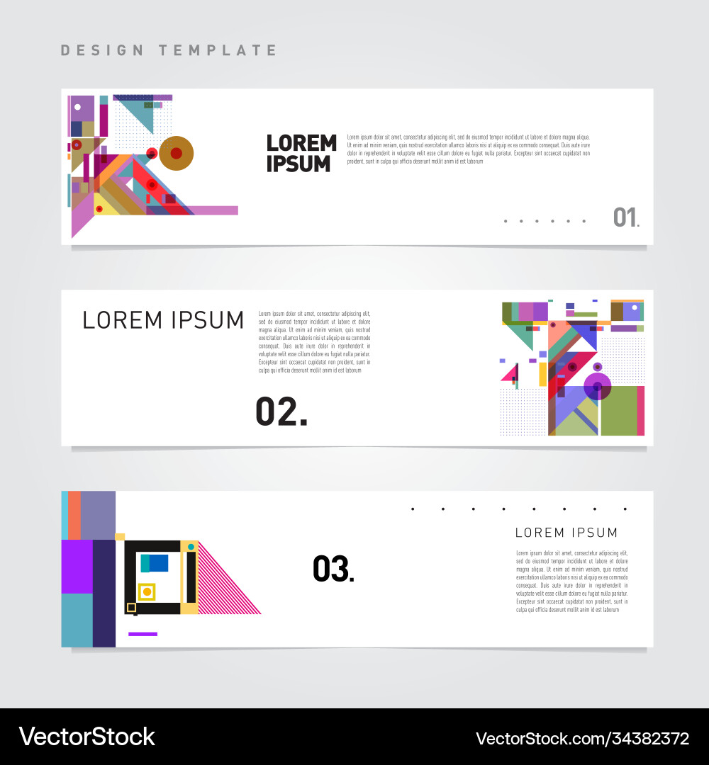 Set abstract banner web design template retro Set abstract banner web design template retro Vector Image