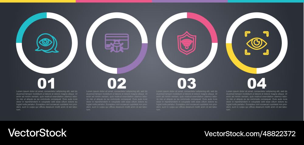 Set line eye scan system bug in credit card Set line eye scan system bug in credit card vector image