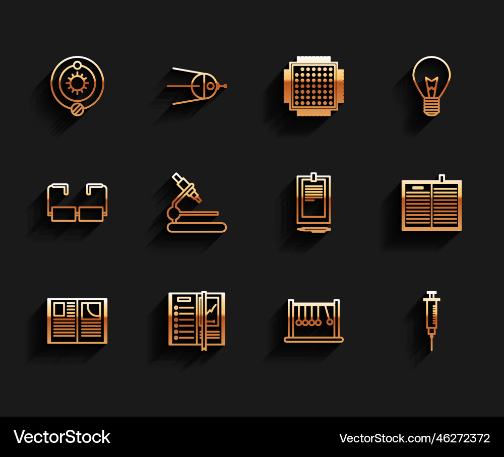 Set line open book notebook solar system Set line open book notebook solar system vector image