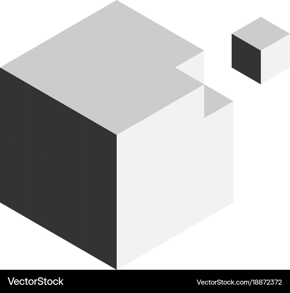 Solution design element concept block of 3d cubes vector image