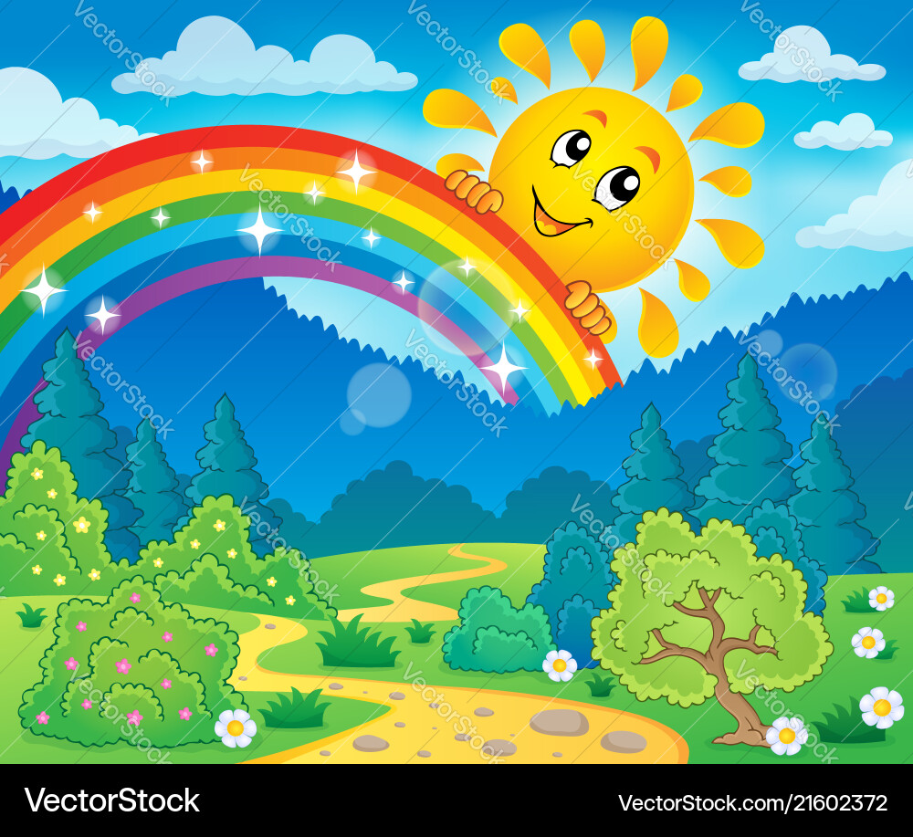 Spring theme landscape 8 Royalty Free Vector Image
