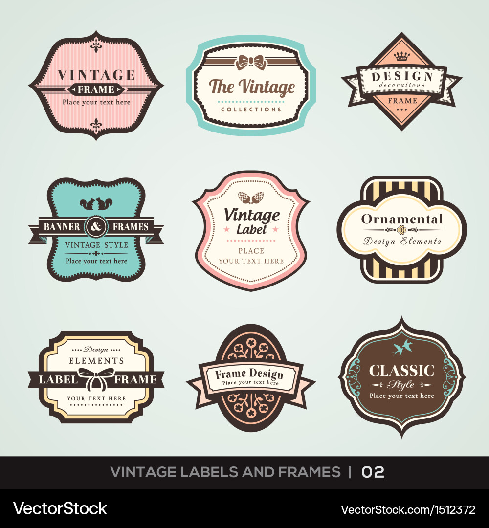 Vintage labels and frames Royalty Free Vector Image