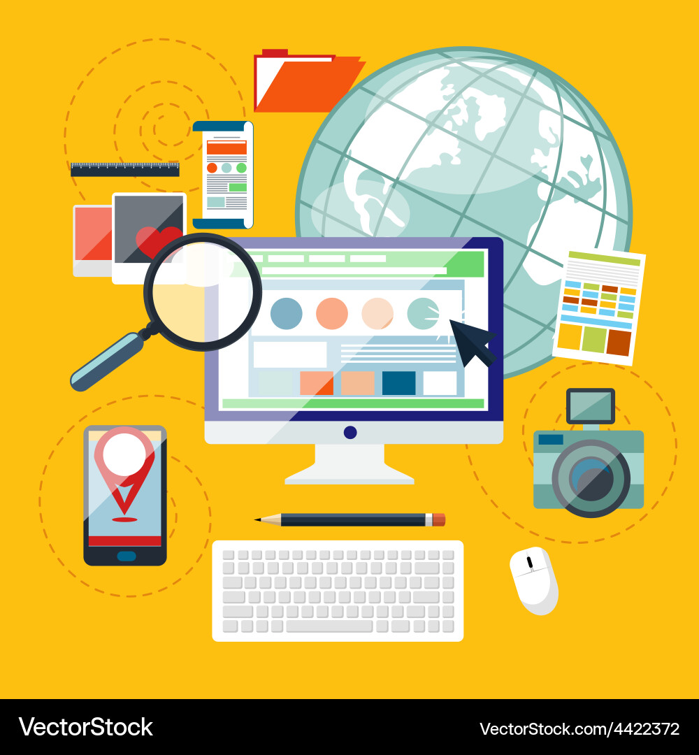 Web design and development concept vector image