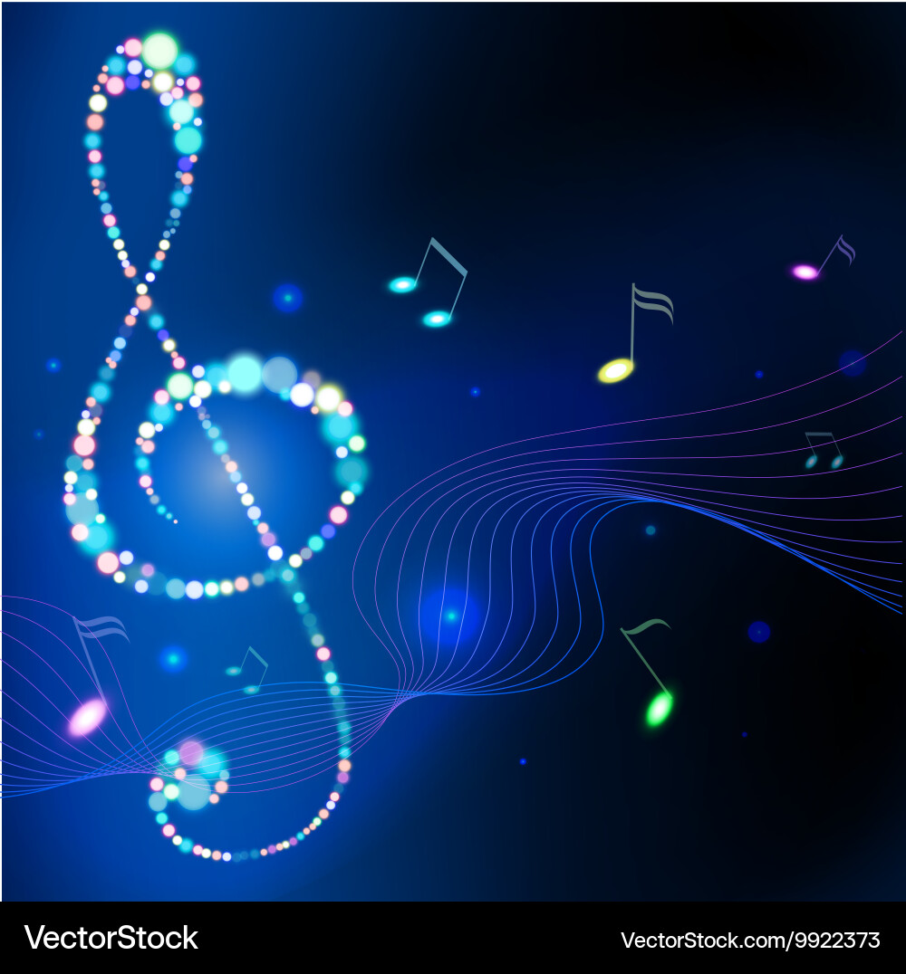Abstract background with music notes vector image
