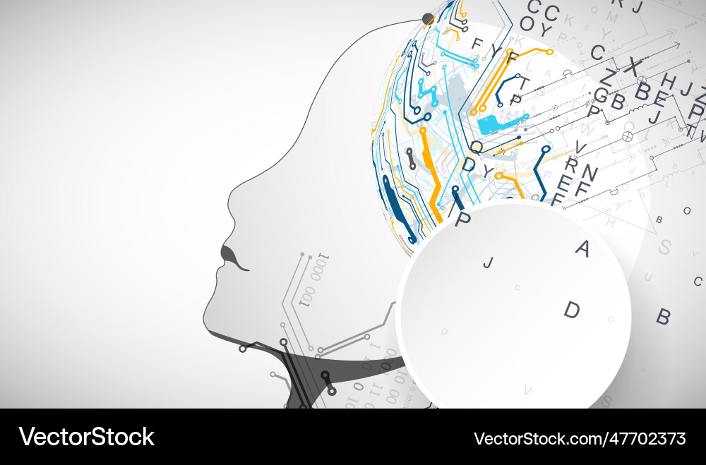 Artificial intelligence technical background Vector Image