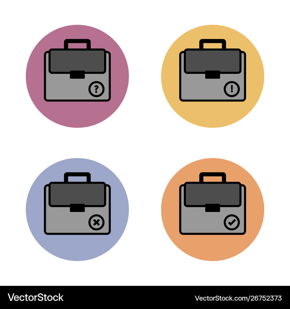 Briefcase simple flat icon in color circle vector image