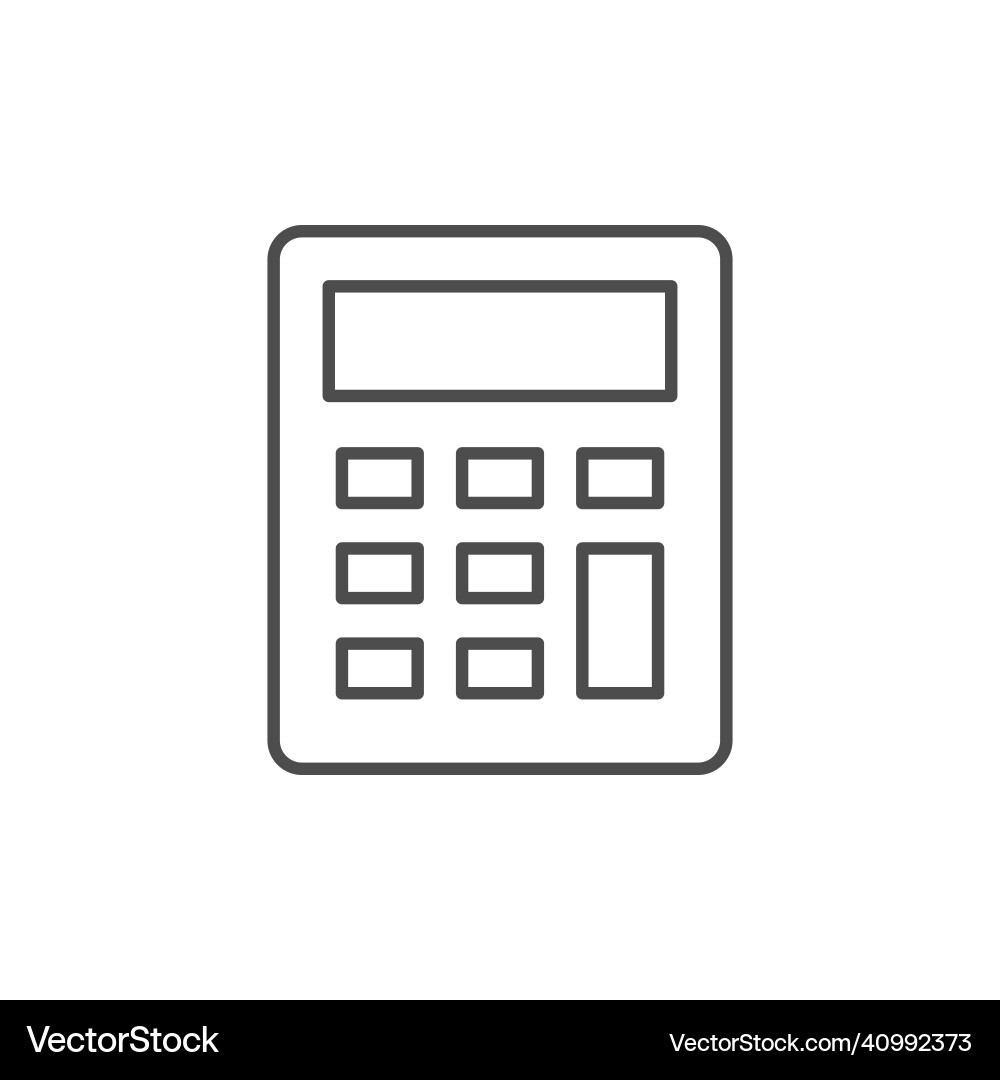 Calculator line icon or calculation symbol Calculator line icon or calculation symbol vector image