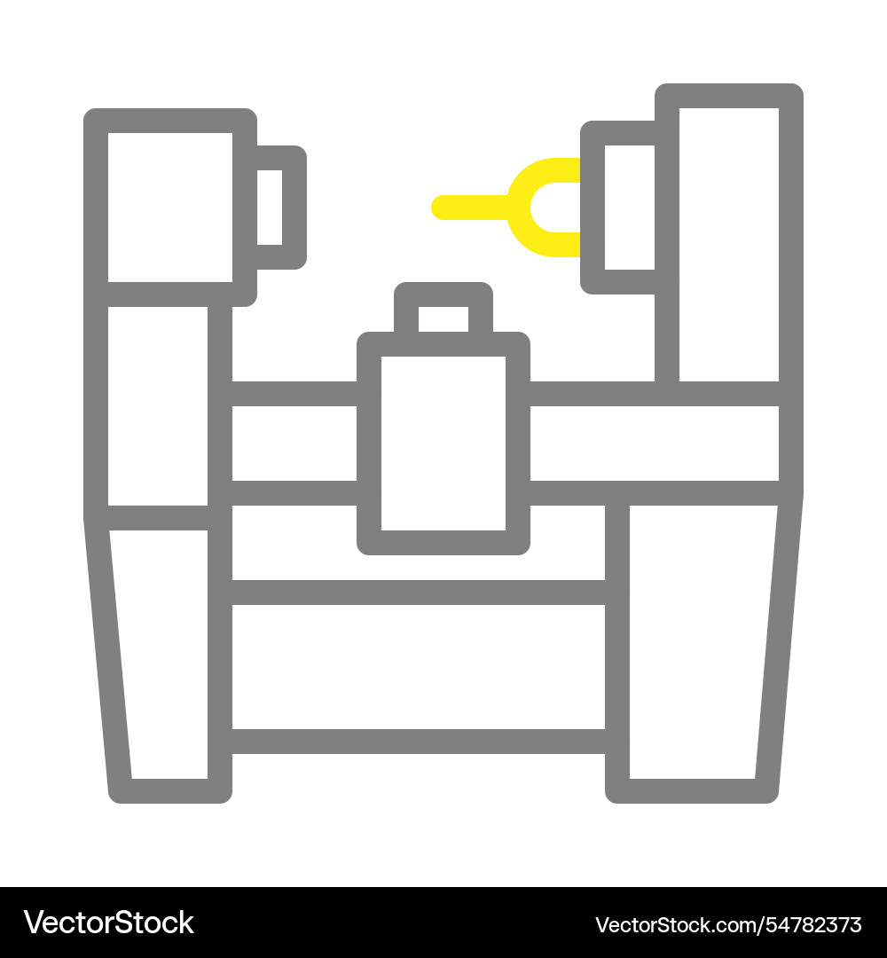Cnc machine icon concept of automation precision vector image