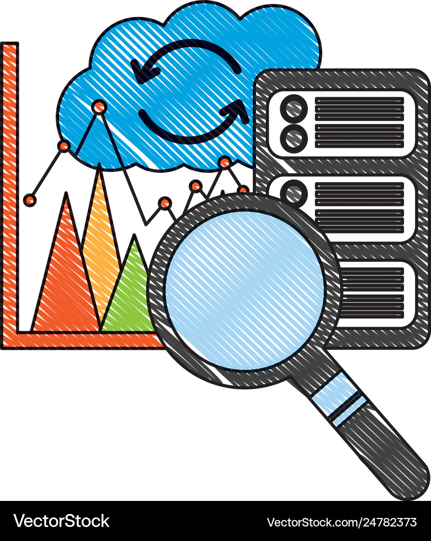 Database server cloud computing reload chart Vector Image