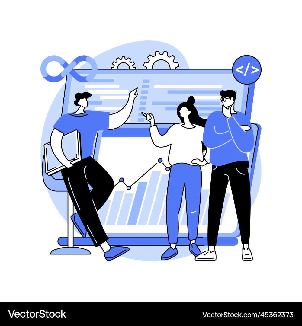 Devsecops workflow isolated cartoon Devsecops workflow isolated cartoon vector image