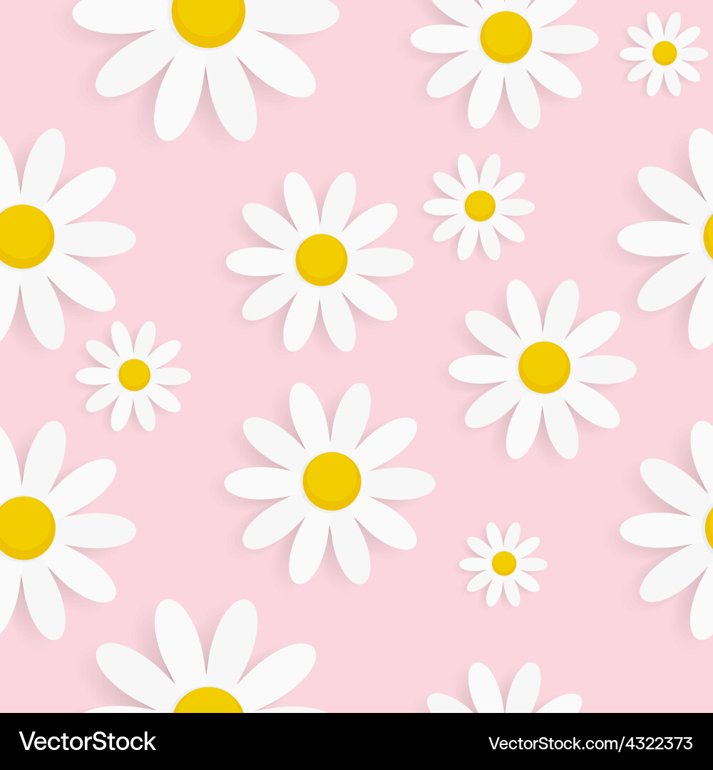 Flora daisy seamless pattern design vector image