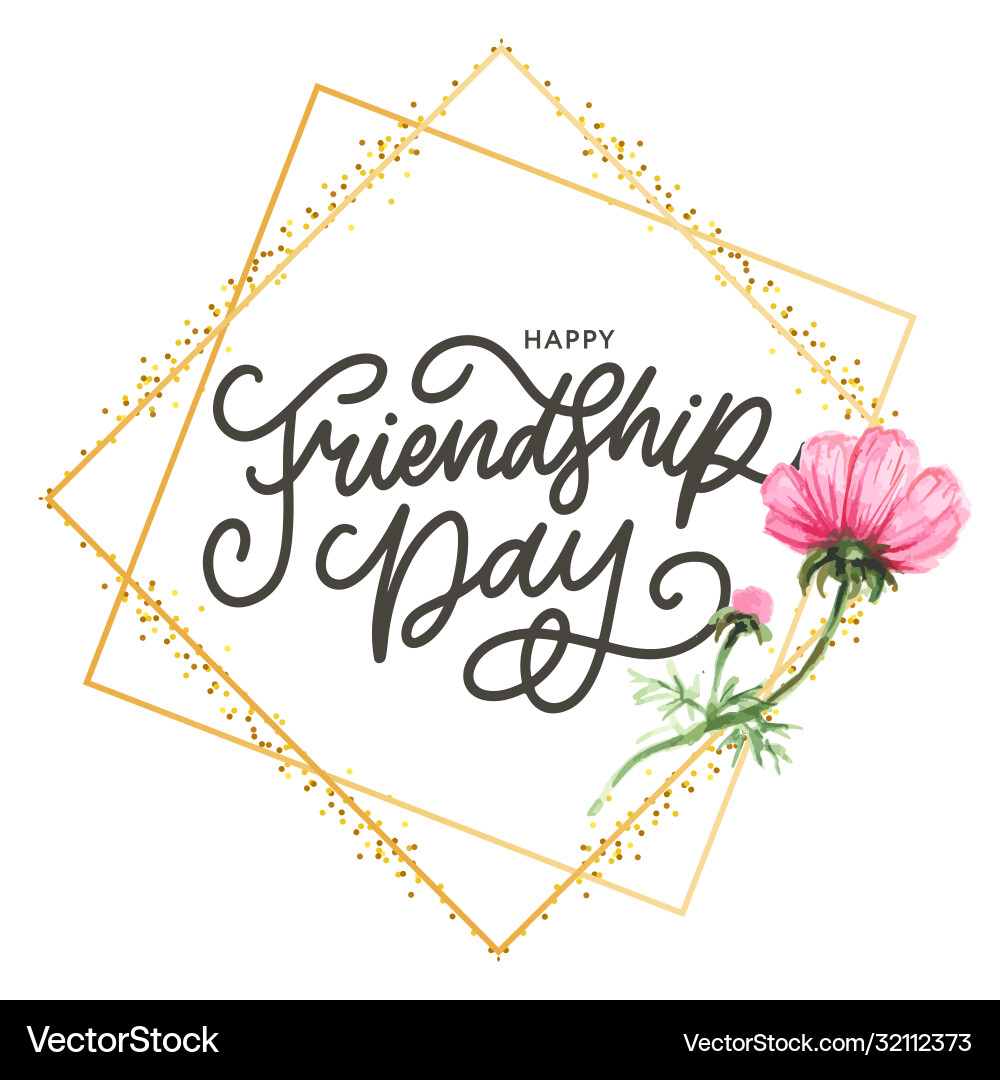 Friendship day with text and elements vector image