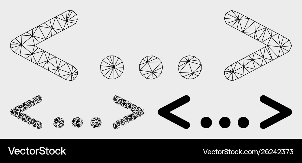 Inline code mesh wire frame model Vector Image