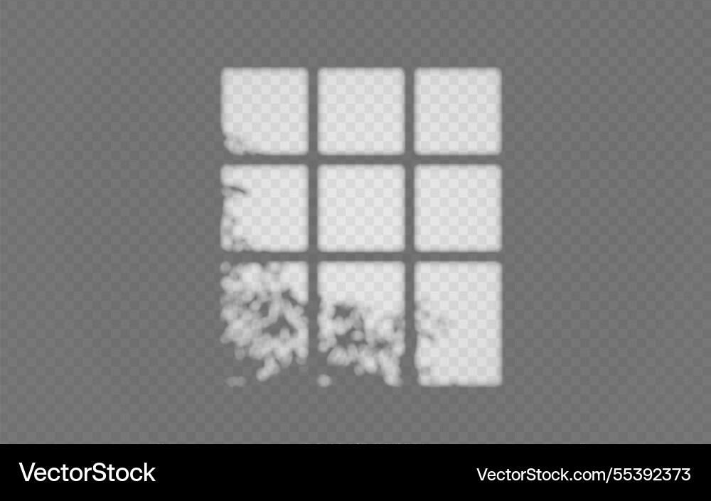 Light effect shadow overlay from window frame vector image