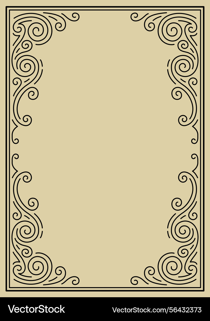 Line curl frame modern decorative linear Line curl frame modern decorative linear vector image