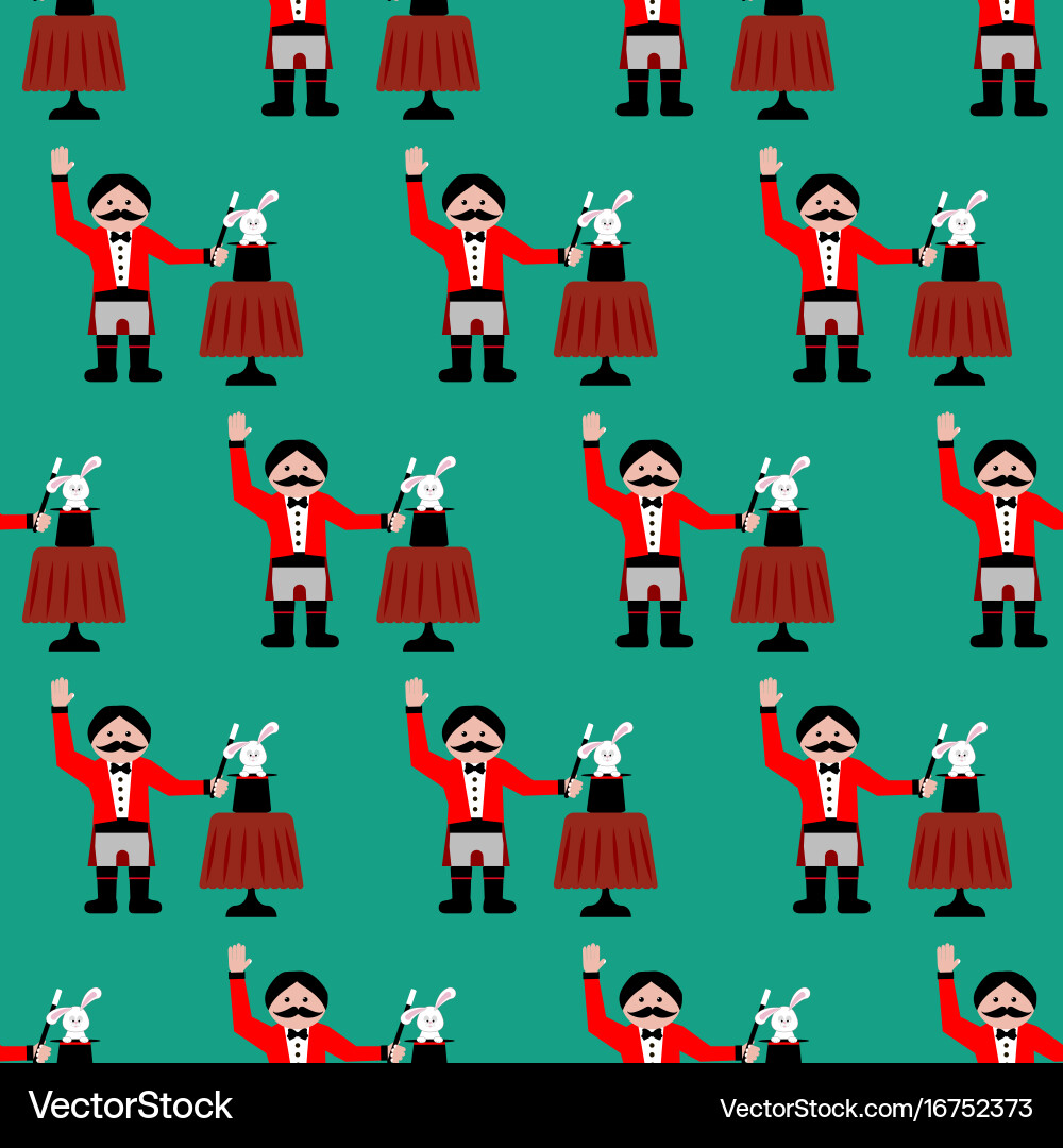Magician with rabbit pattern Vector Image