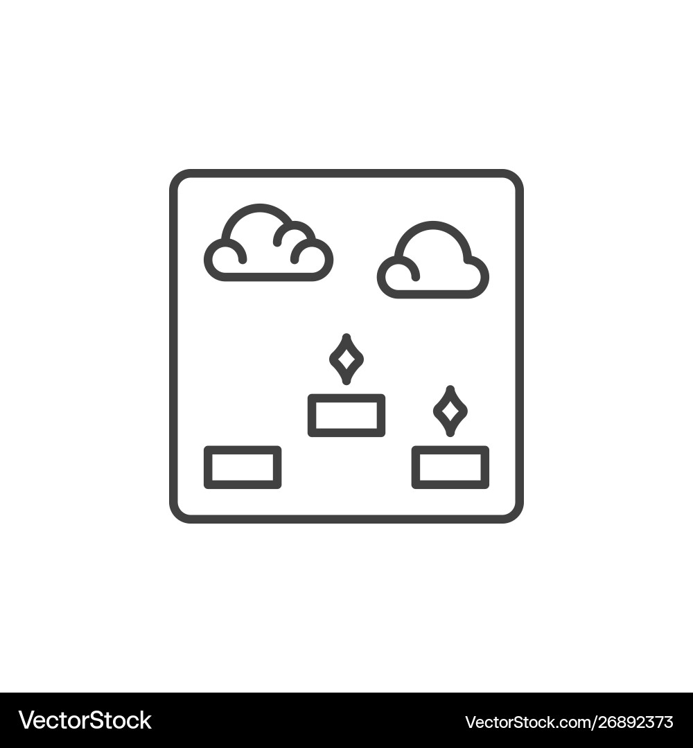 Platformer video game outline icon platform Vector Image