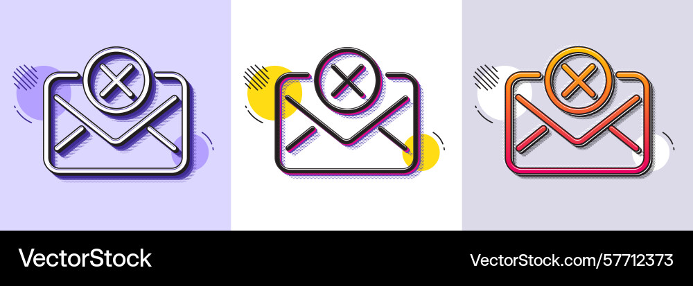 Reject mail line icon delete message sign Vector Image