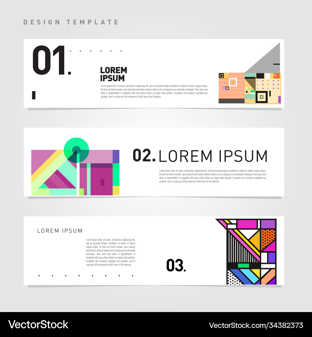 Set abstract banner web design template retro Set abstract banner web design template retro vector image