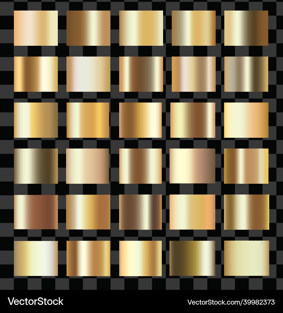 Set gold gradient texture Set gold gradient texture vector image