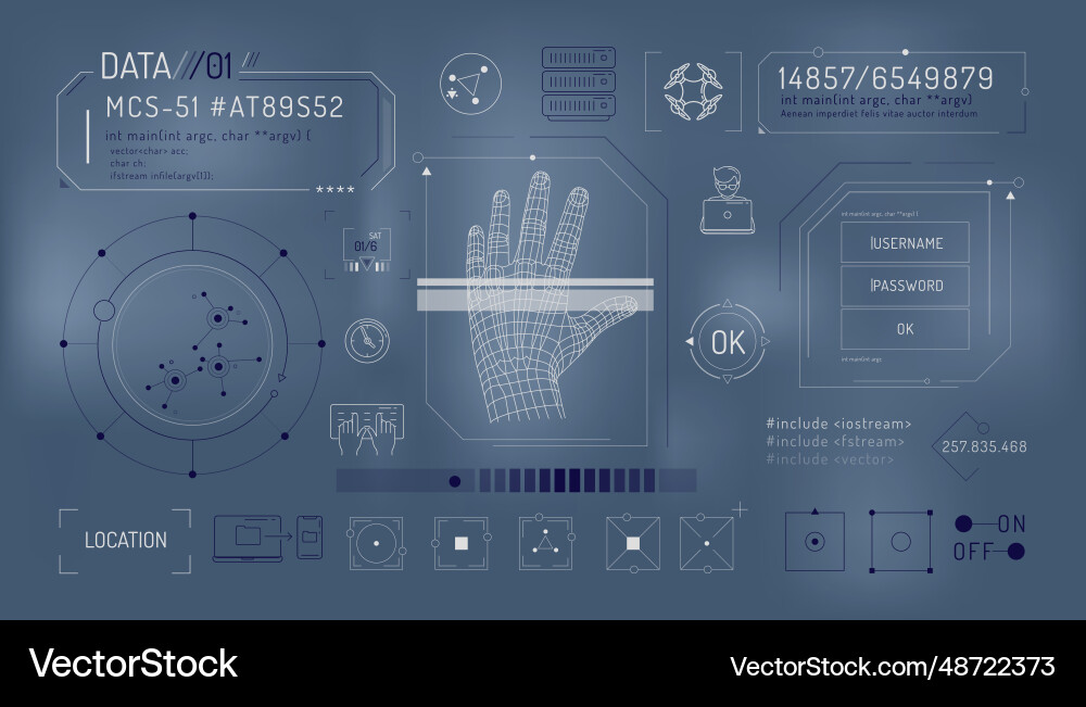 Set of infographic elements about computer Set of infographic elements about computer Vector Image