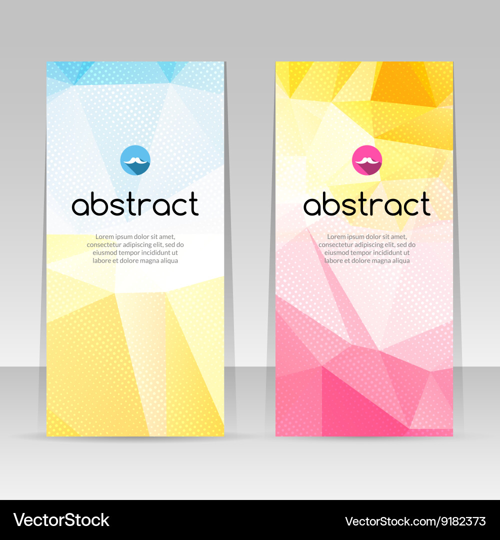 Set of polygonal triangular colorful geometric vector image