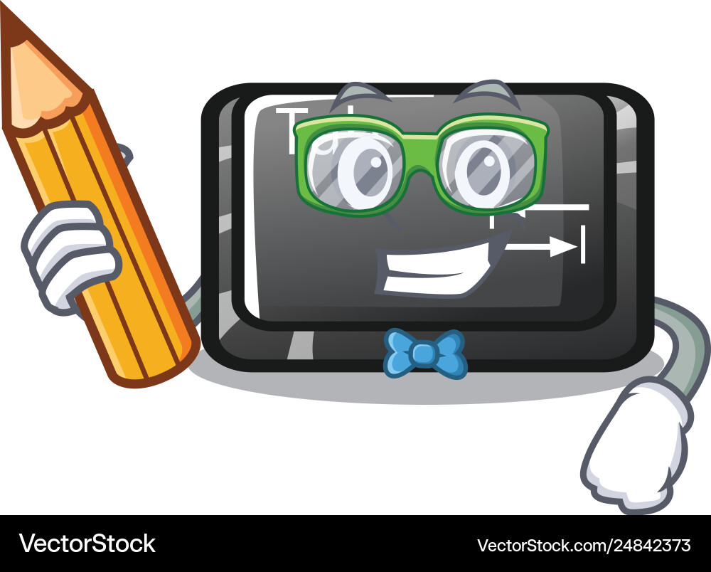 Student button tab in shape cartoon vector image