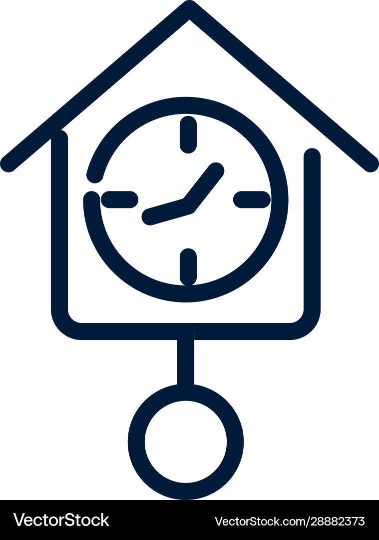 Time clock with pendulum linear design vector image