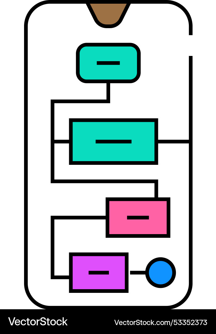 User flow ux ui design icon color Vector Image