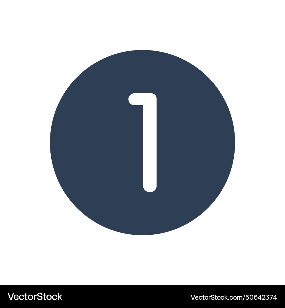 1 icon numeric number inside circle two vector image