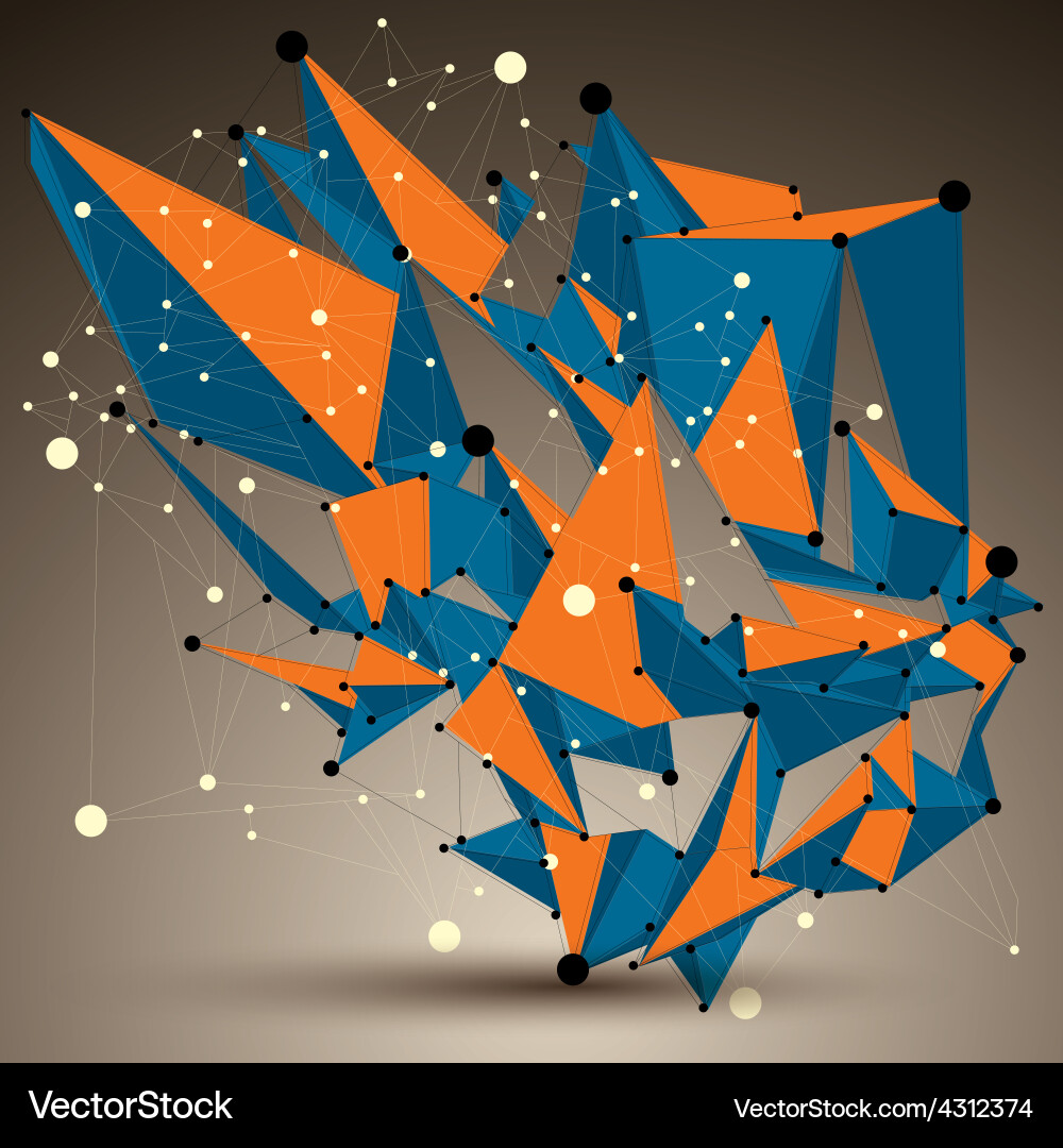 Abstract asymmetric colorful structure with black vector image