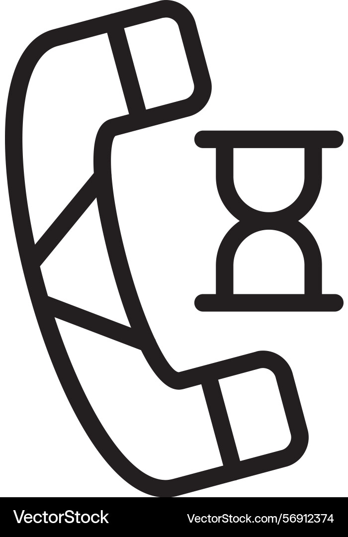 Call waiting linear style icon design vector image