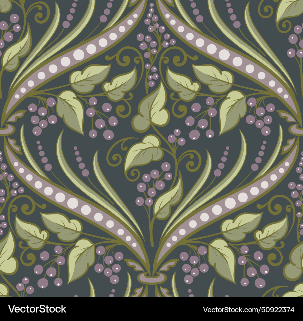 Damask seamless pattern element classical Damask seamless pattern element classical vector image