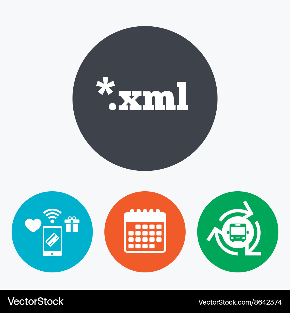 File document icon download xml button Vector Image
