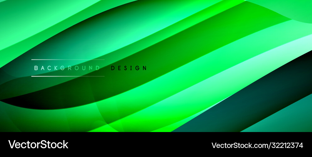 Fluid gradient waves with shadow lines and glowing Vector Image