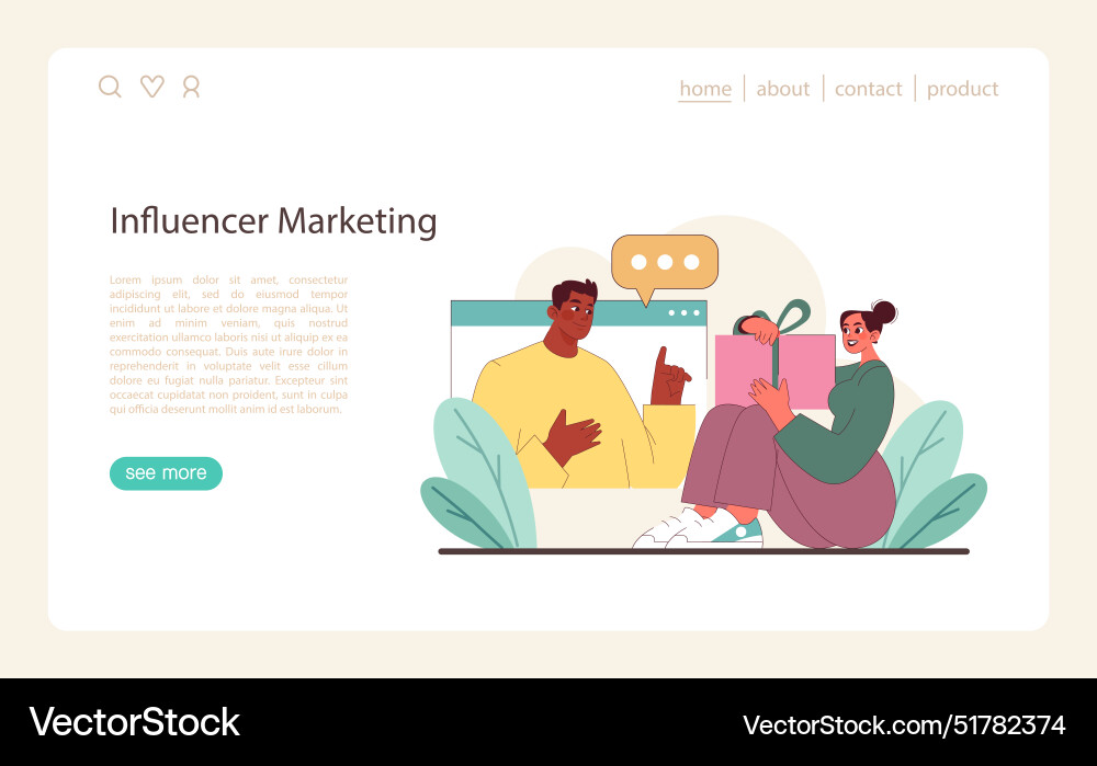 Influencer marketing concept a visual Vector Image