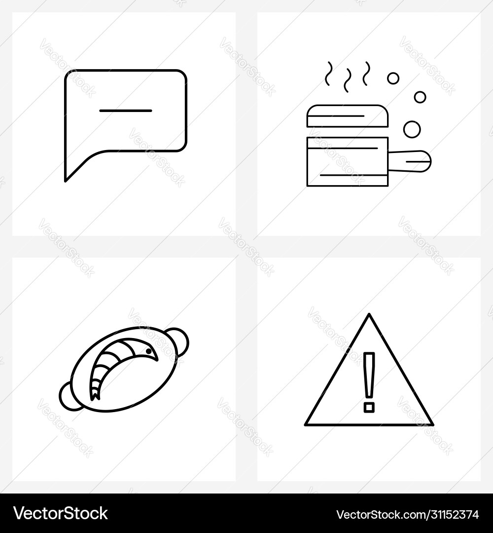 Isolated symbols set 4 simple line icons Vector Image