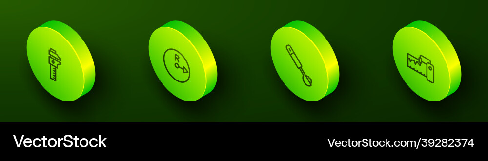 Set isometric line calliper or caliper and scale Set isometric line calliper or caliper and scale vector image