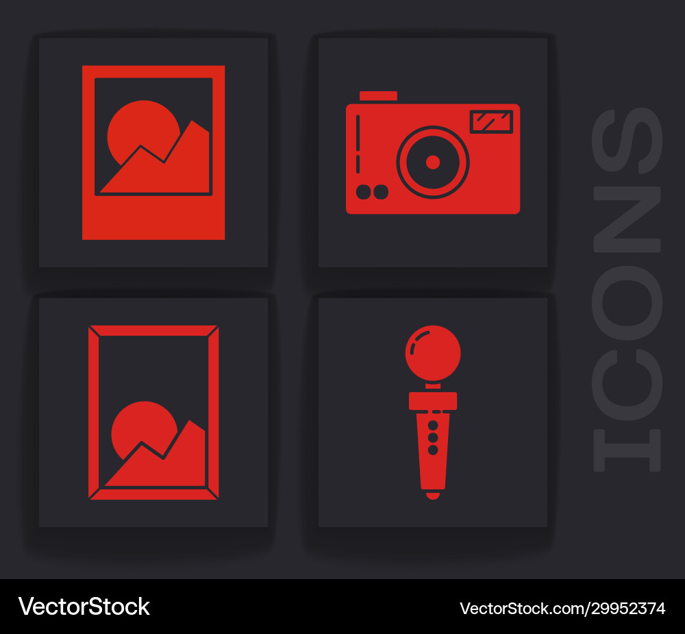 Set joystick for arcade machine photo frames Vector Image
