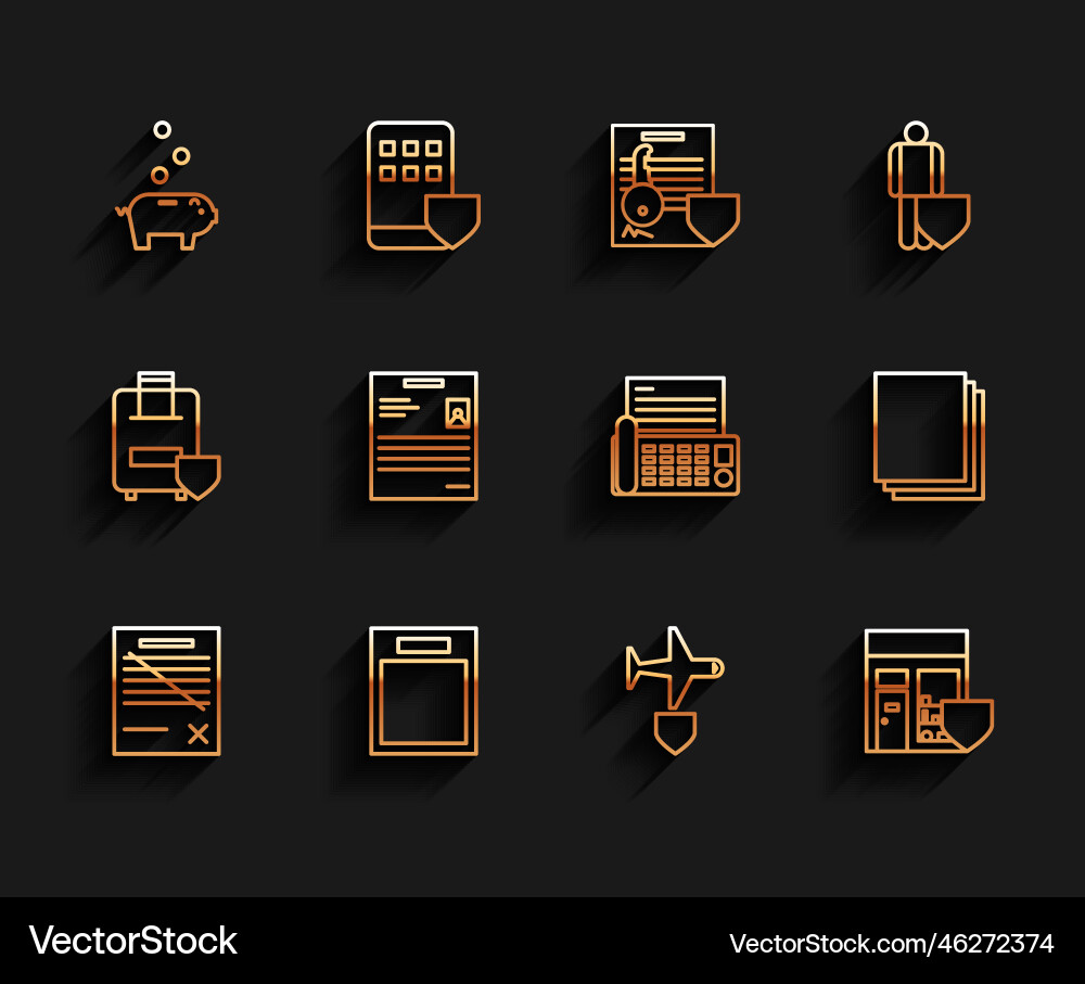 Set line delete file document empty form piggy Set line delete file document empty form piggy vector image